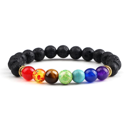 2Pcs Set - 7 Chakra Natural Stone Beaded Bracelets