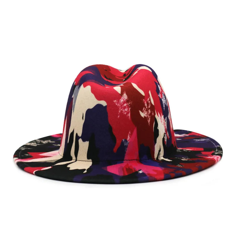 Colourful Wide Brim Panama Fedora Hat