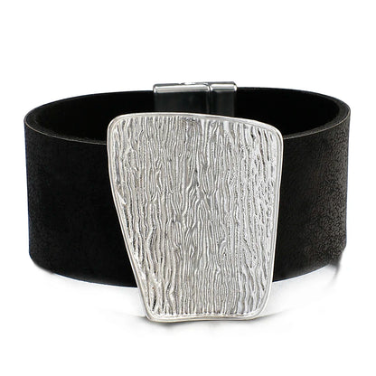 Genuine Leather Wide Wrap Bracelet