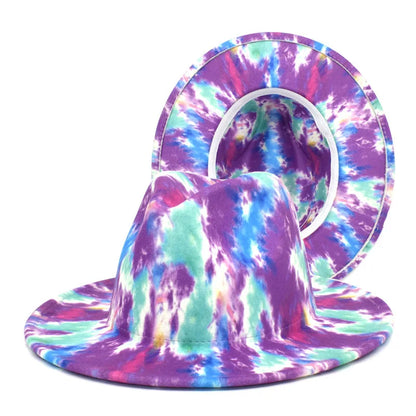 Colourful Wide Brim Panama Fedora Hat