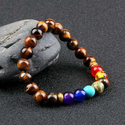 2Pcs Set - 7 Chakra Natural Stone Beaded Bracelets