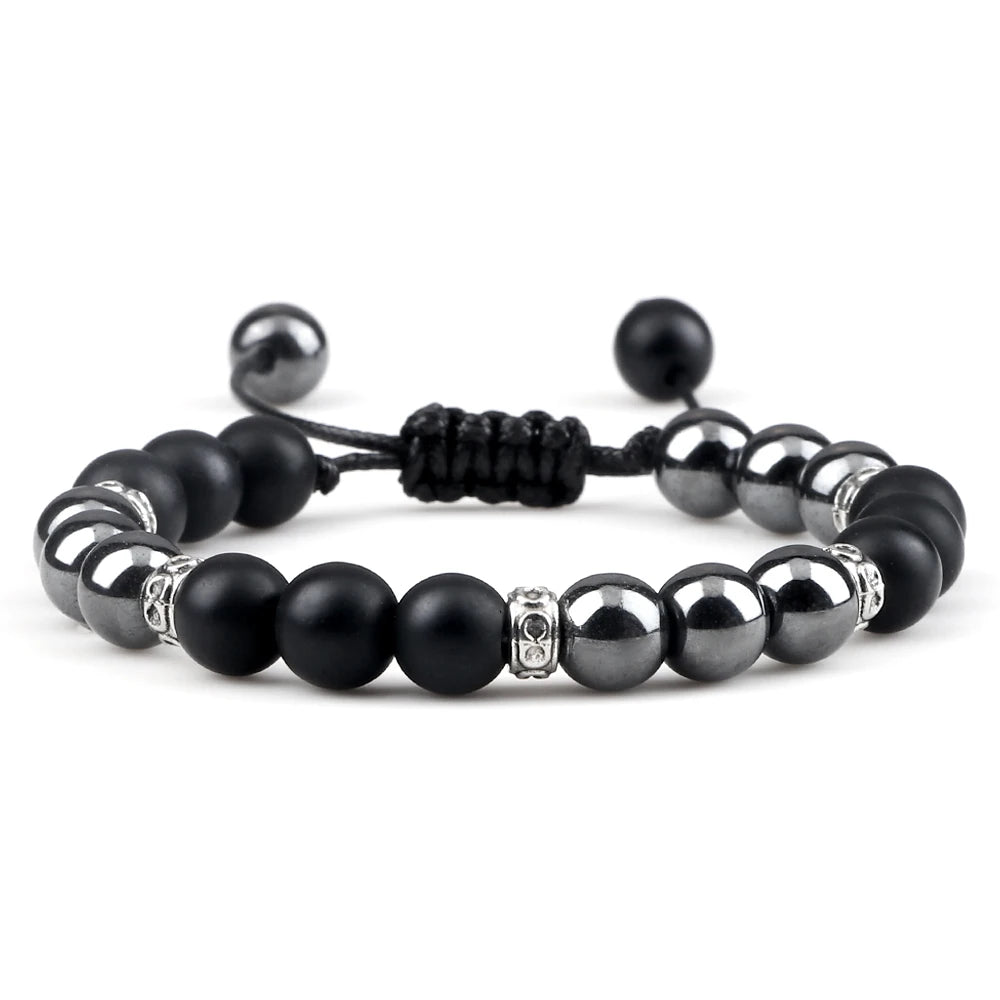 Two Tone Natural Stone Beads Bracelet