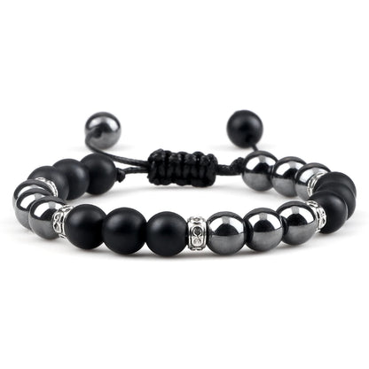 Two Tone Natural Stone Beads Bracelet