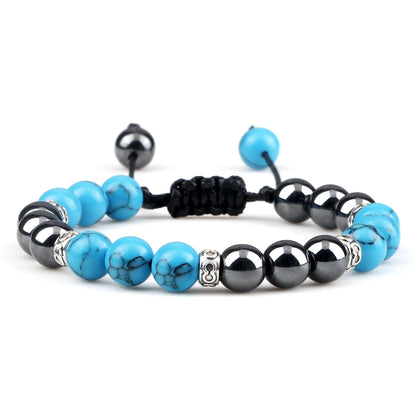 Two Tone Natural Stone Beads Bracelet