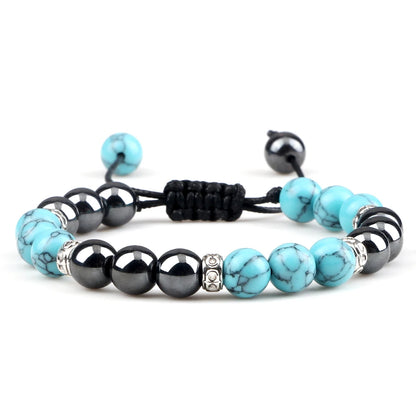 Two Tone Natural Stone Beads Bracelet