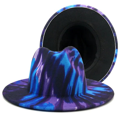 Colourful Wide Brim Panama Fedora Hat