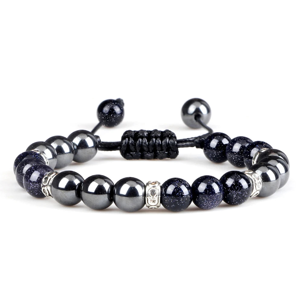 Two Tone Natural Stone Beads Bracelet