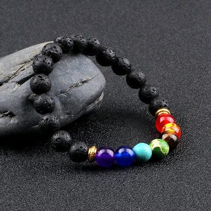 2Pcs Set - 7 Chakra Natural Stone Beaded Bracelets