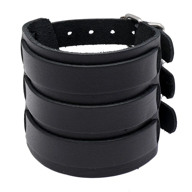Fashion Wide Cuff Leather Belt Bracelet