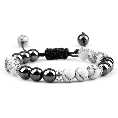 Two Tone Natural Stone Beads Bracelet