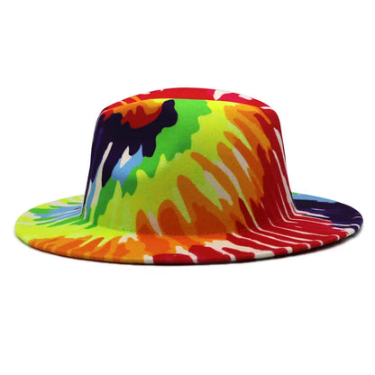 Colourful Wide Brim Panama Fedora Hat