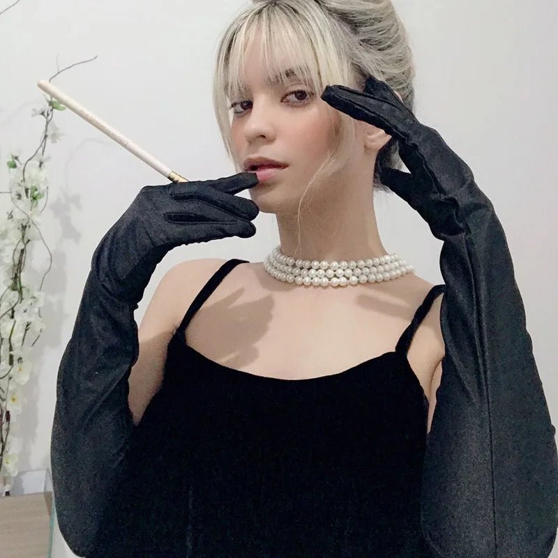 Women's Opera Evening Long Satin Gloves