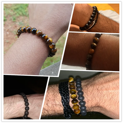 Natural Stone Beads Adjustable Bracelet
