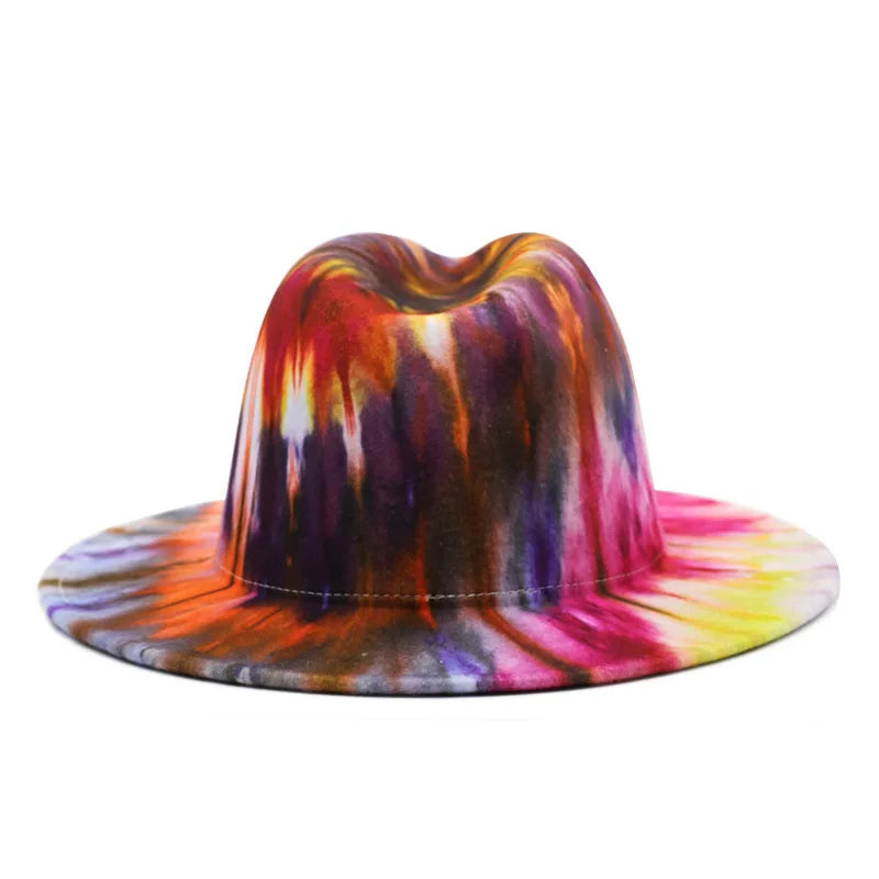 Colourful Wide Brim Panama Fedora Hat