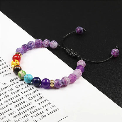 2Pcs Set - 7 Chakra Natural Stone Beaded Bracelets