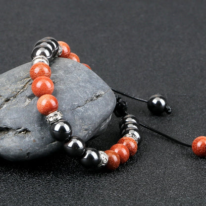 Two Tone Natural Stone Beads Bracelet
