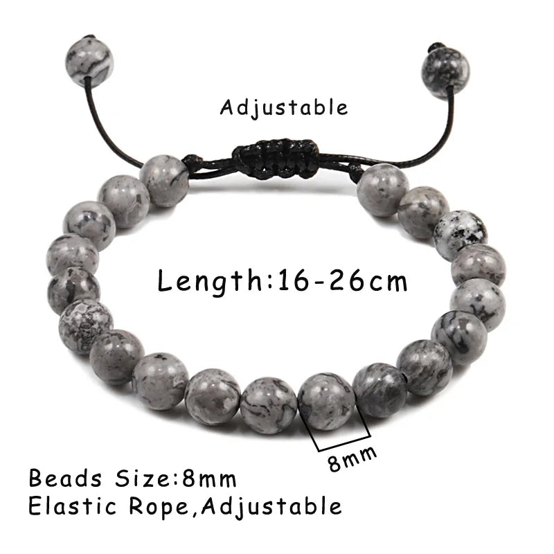 Natural Stone Beads Adjustable Bracelet