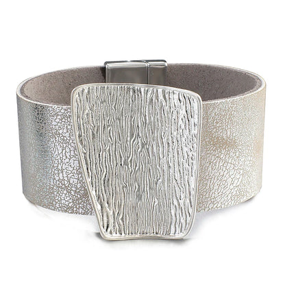 Genuine Leather Wide Wrap Bracelet