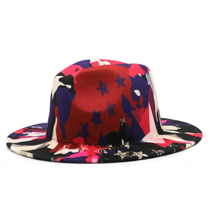 Colourful Wide Brim Panama Fedora Hat