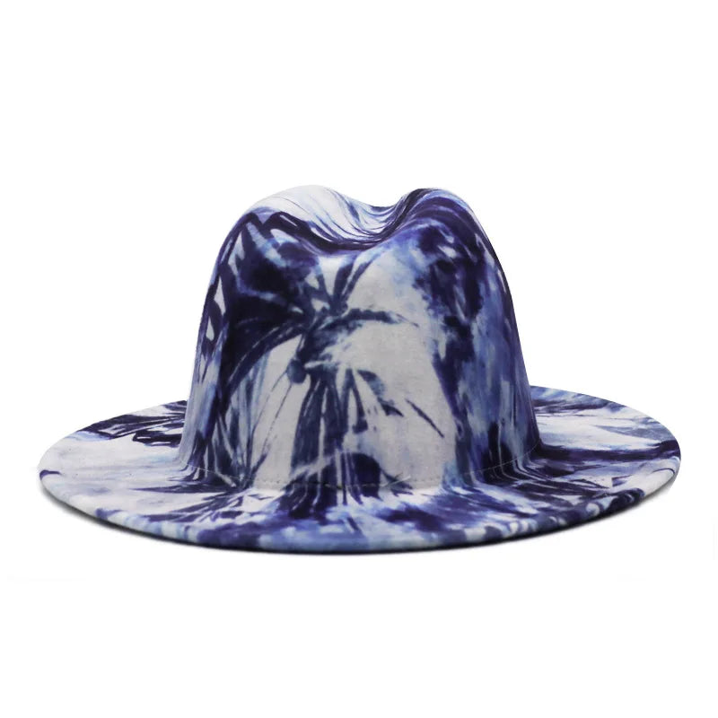 Colourful Wide Brim Panama Fedora Hat