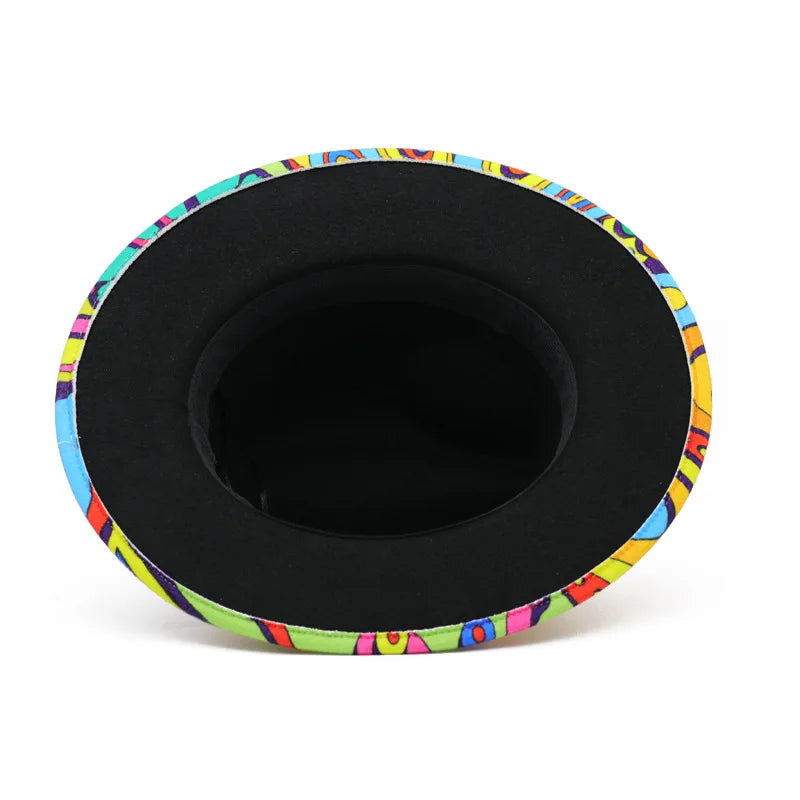 Colourful Wide Brim Panama Fedora Hat