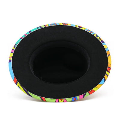 Colourful Wide Brim Panama Fedora Hat
