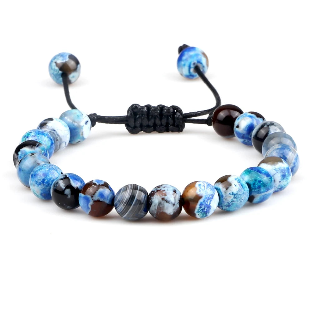 Natural Stone Beads Adjustable Bracelet
