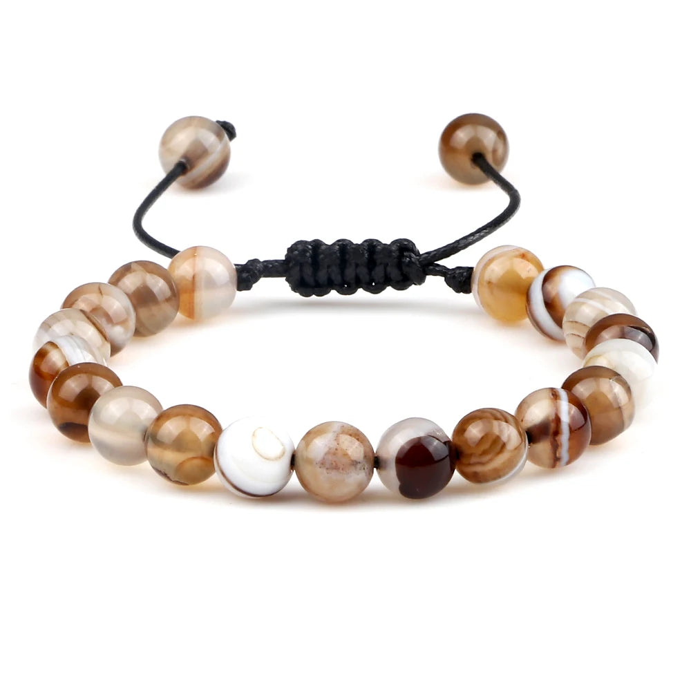 Natural Stone Beads Adjustable Bracelet