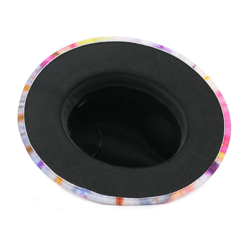 Colourful Wide Brim Panama Fedora Hat