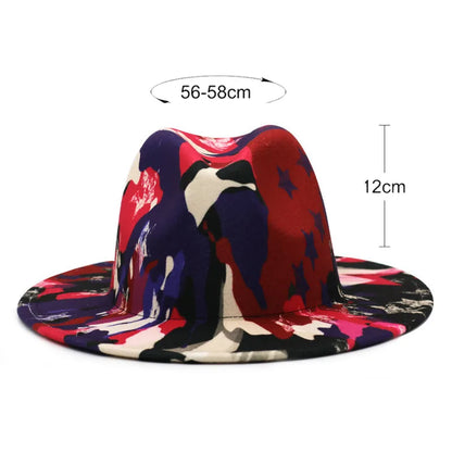 Colourful Wide Brim Panama Fedora Hat