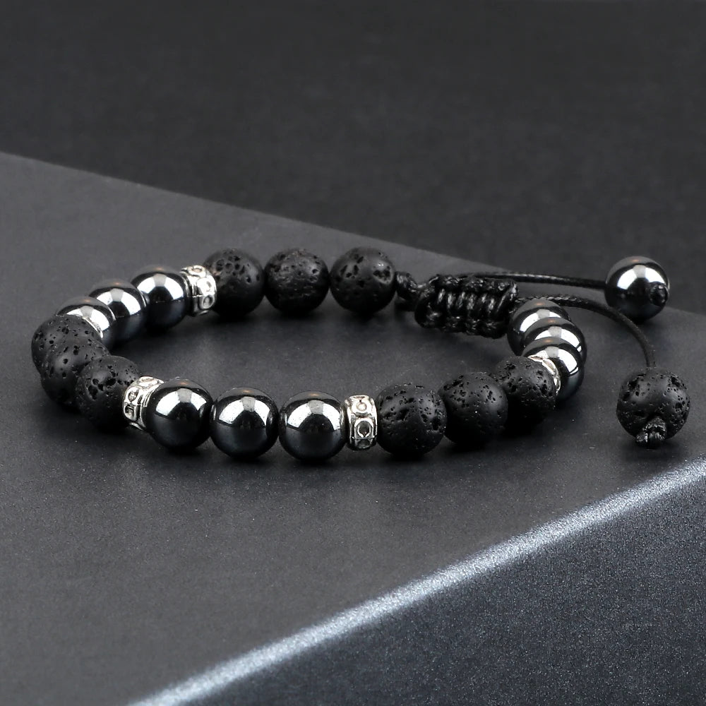 Two Tone Natural Stone Beads Bracelet
