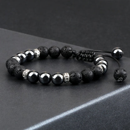 Two Tone Natural Stone Beads Bracelet