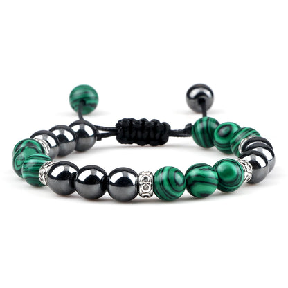 Two Tone Natural Stone Beads Bracelet