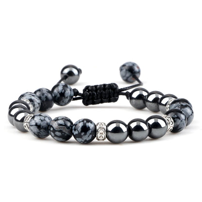 Two Tone Natural Stone Beads Bracelet