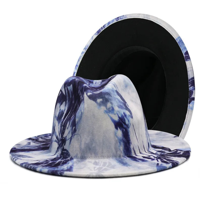 Colourful Wide Brim Panama Fedora Hat