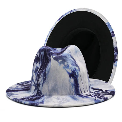 Colourful Wide Brim Panama Fedora Hat