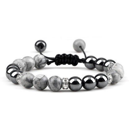 Two Tone Natural Stone Beads Bracelet