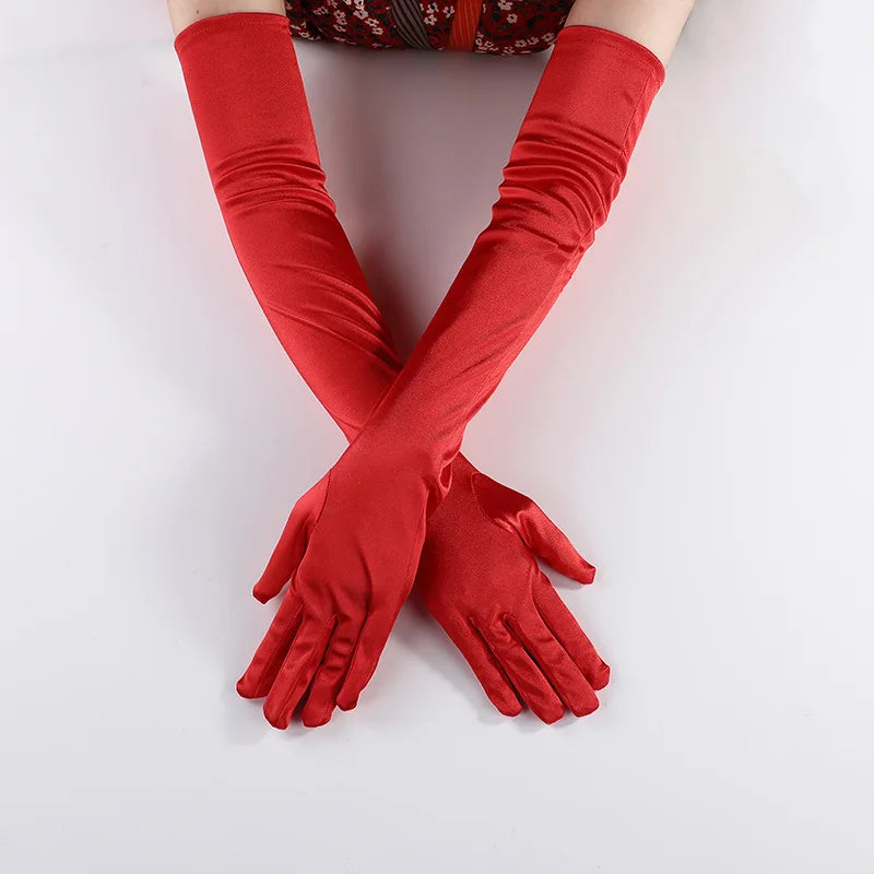 Women's Opera Evening Long Satin Gloves