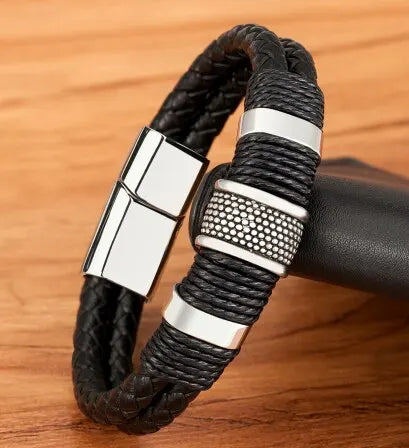 Black Leather Rope Retro Bracelet