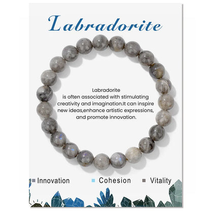 Natural Stone Beads Bracelet With Card