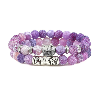 2pcs Set Natural Stone Charm Bracelet