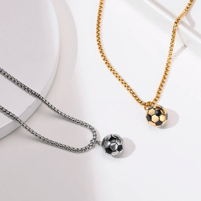 3D Football Pendant Chain Necklace