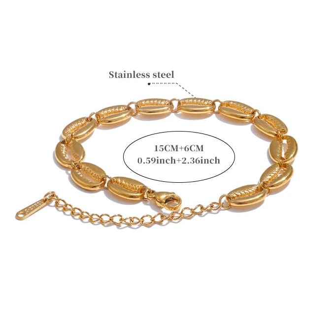 18K Gold Plated Shell Bracelet