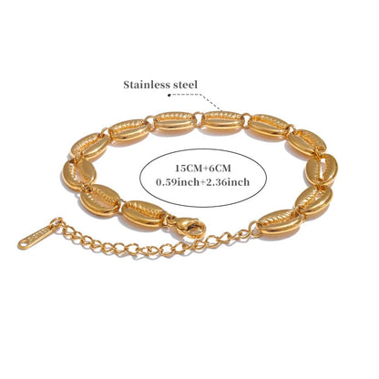 18K Gold Plated Shell Bracelet