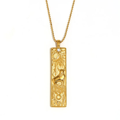 12 Zodiac Signs Bar Pendant Necklace