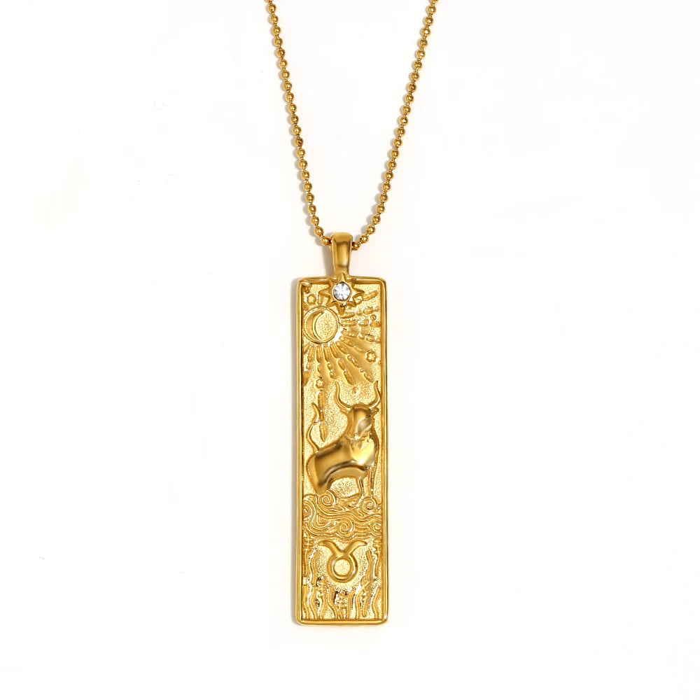 Zodiac Gold Plated Pendant Necklace