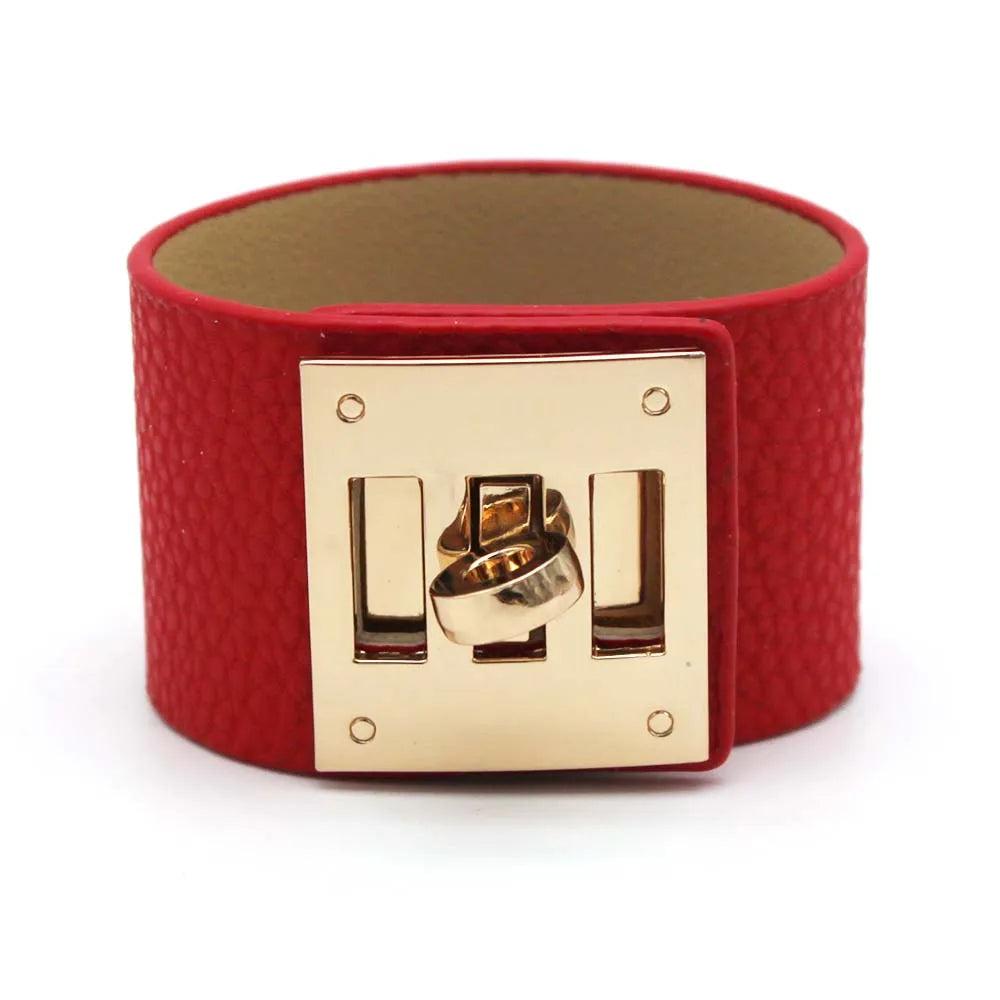 Leather Wide Wrap Bracelet