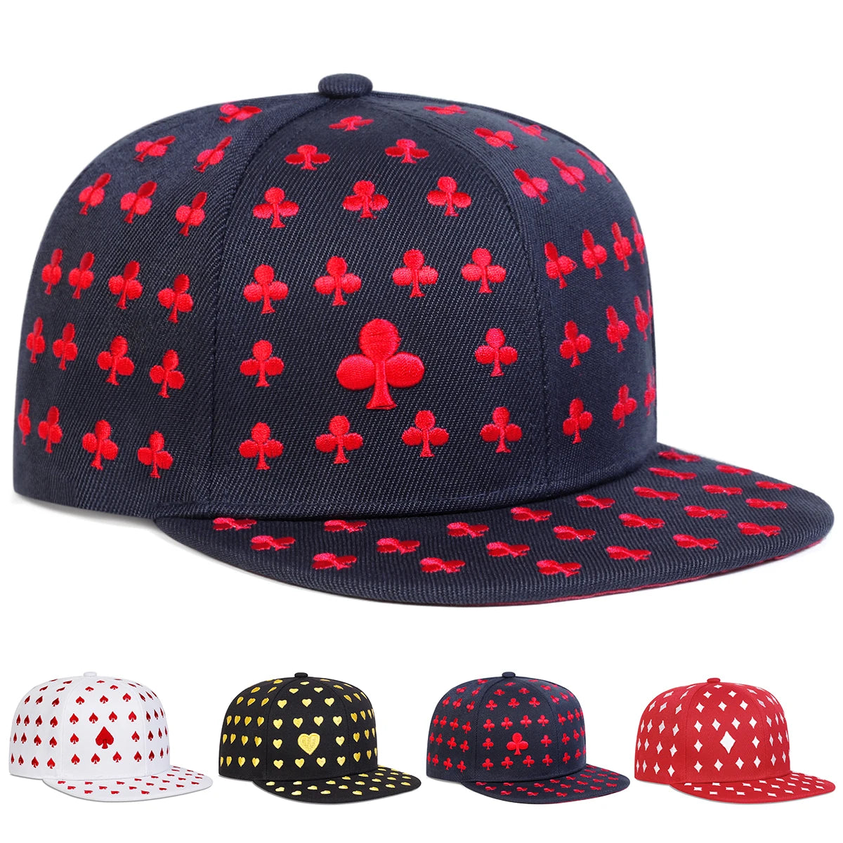 Poker Embroidery Hip-Hop Baseball Cap