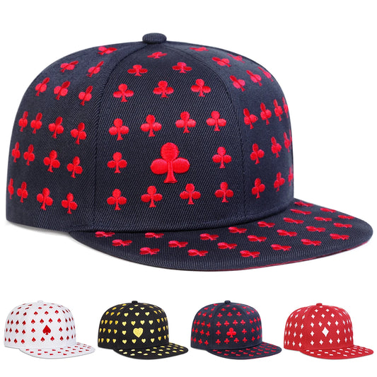 Poker Embroidery Hip-Hop Baseball Cap