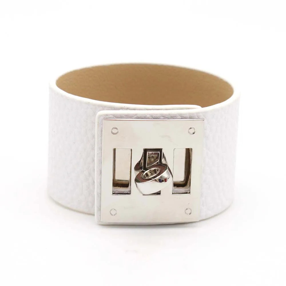 Leather Wide Wrap Bracelet